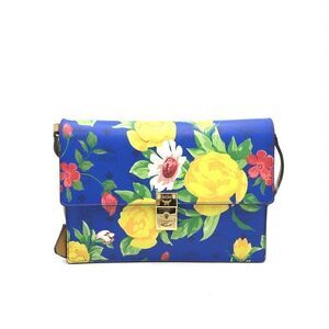 RARE NWOT MCM Blue Visetos Paradiso Floral Crossbody Bag